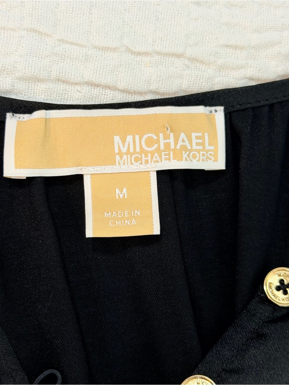 MICHAEL Michael Kors Black Satin Button-Front Blouse NWOT - Picture 7 of 10